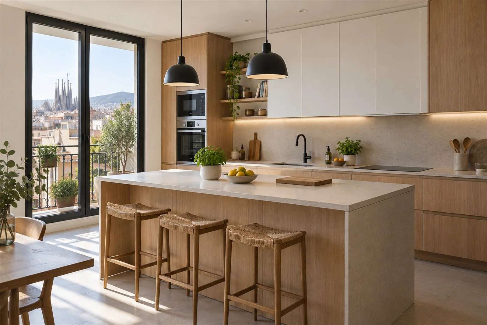 Ilustración de una cocina renovada